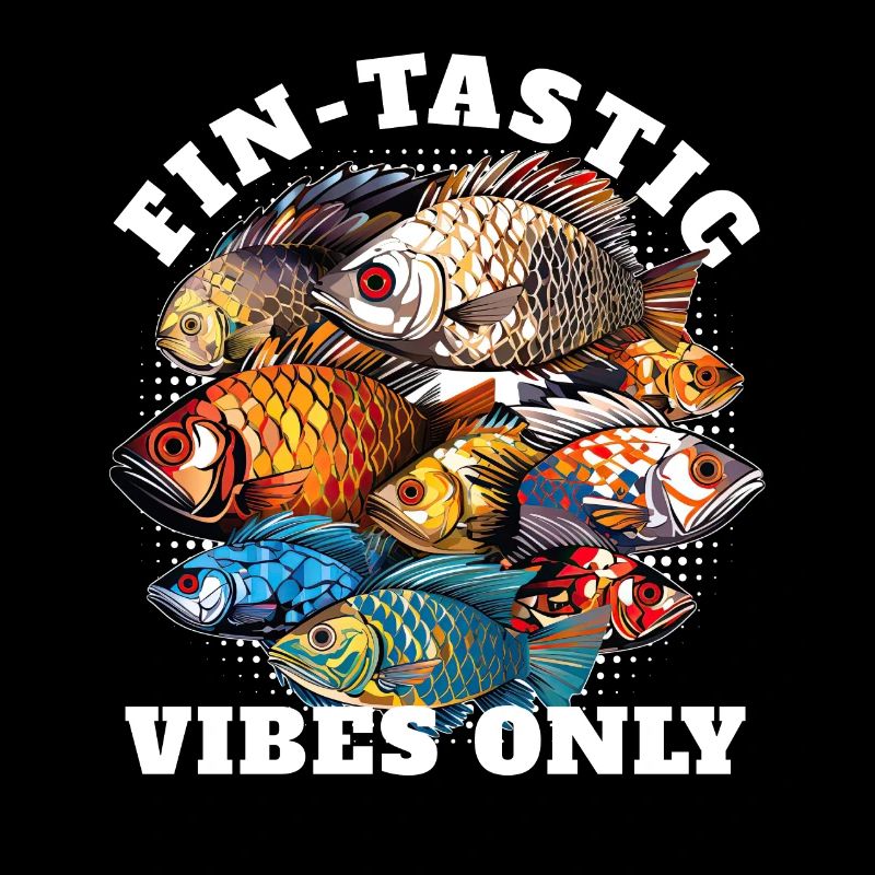 Fintastic Vibes Only Funny Cichlid Breeder Fish Lo