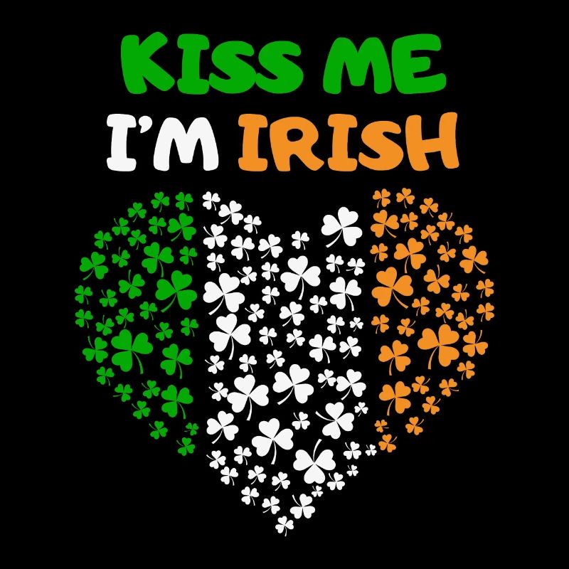 Fête de la Saint-Patrick Irlande coeur drapeau irlandais baiser