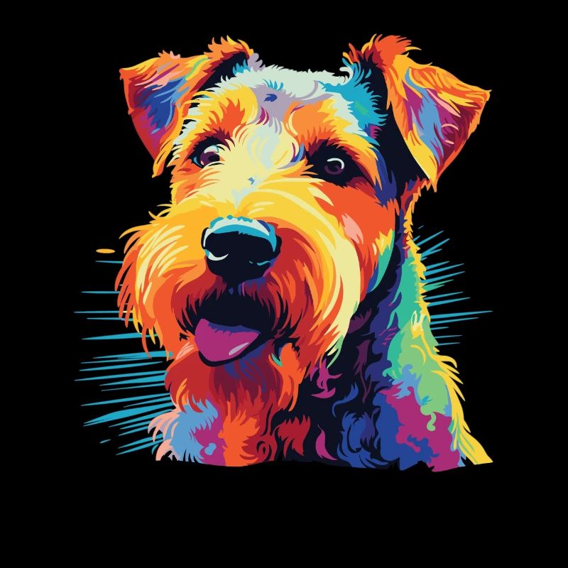 Aquarelle colorée Welsh Terrier