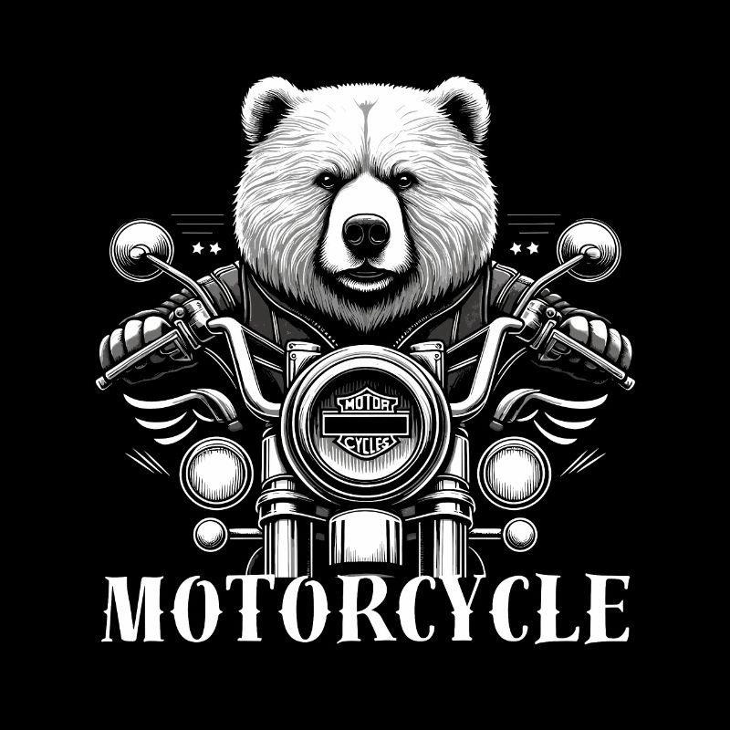 Motorcycle Biker Grizzly Bear Men Father's Day Funny