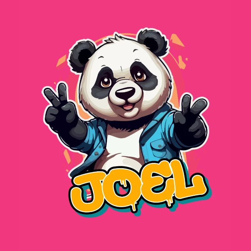JOEL - Beau nom de garçon avec Cool Panda