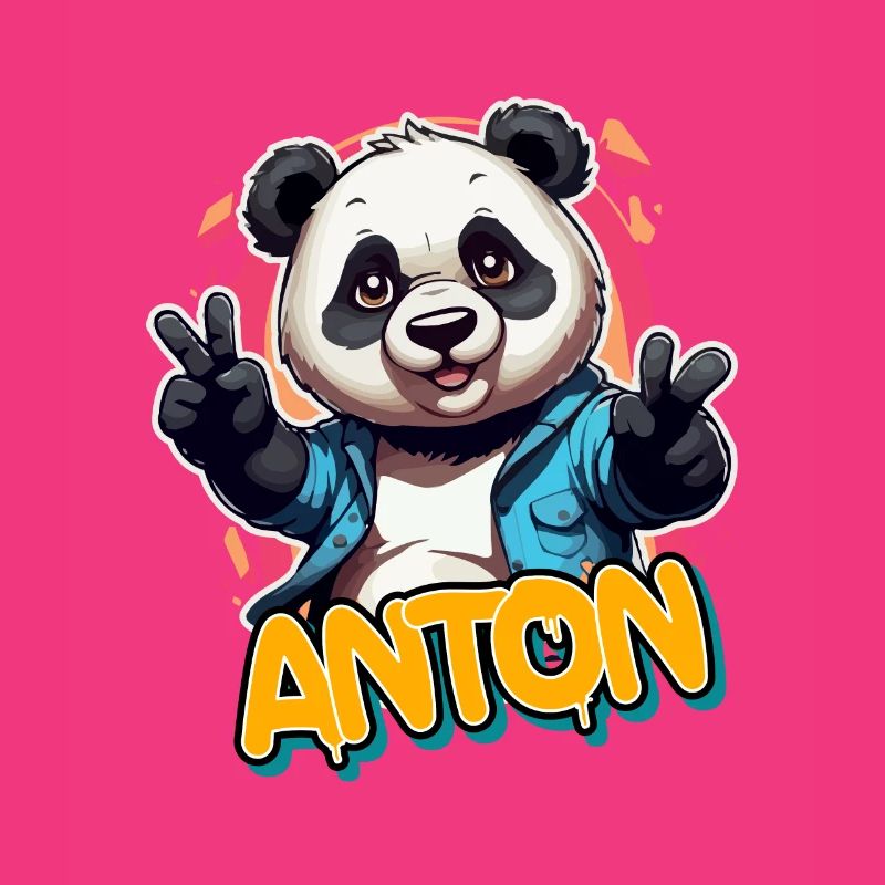 ANTON - Handsome Boy Name With Cool PANDA