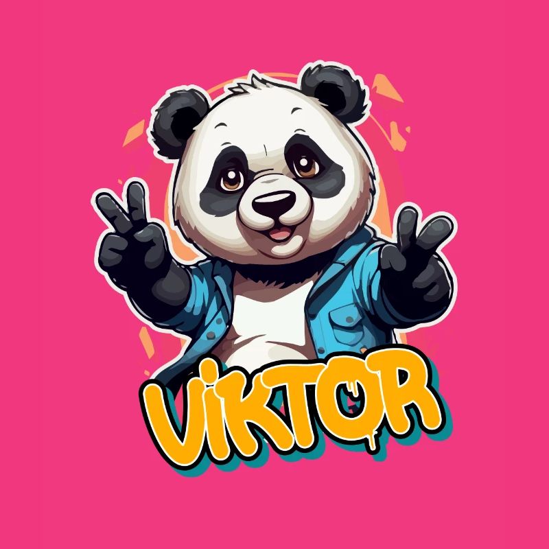 VIKTOR - Handsome boy name with cool panda