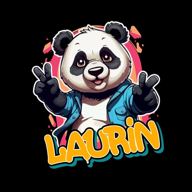 LAURIN - Beau prénom de garçon avec un panda cool