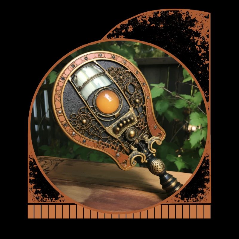 A steampunk inspired mechanical paddle and with