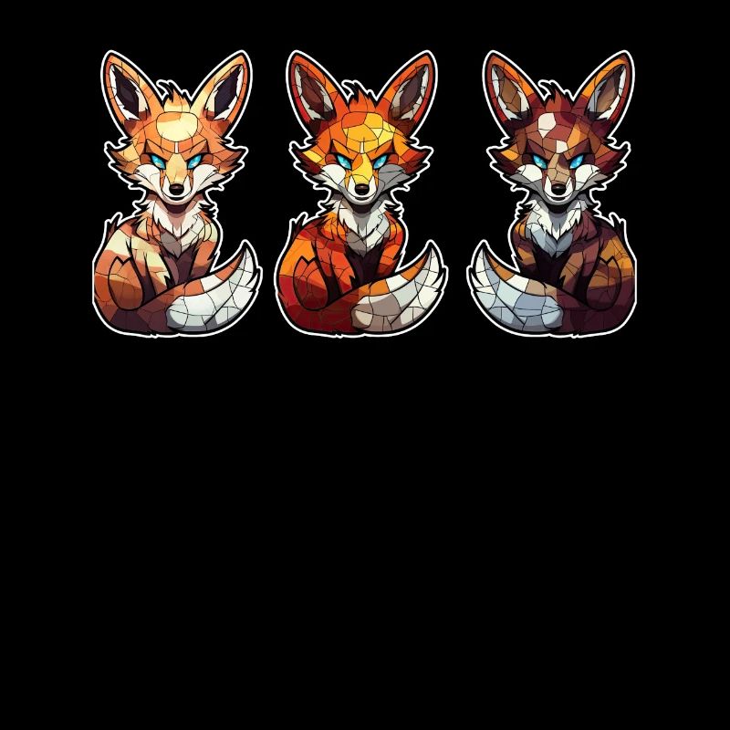 Polygonal Foxes Low Poly Furry Fox Fursona Geometr