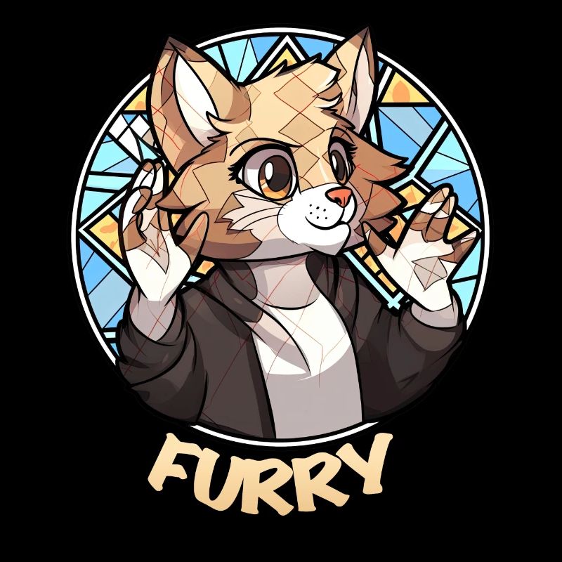 Funny Furry Meme Cat Fursona Geometric Low Poly