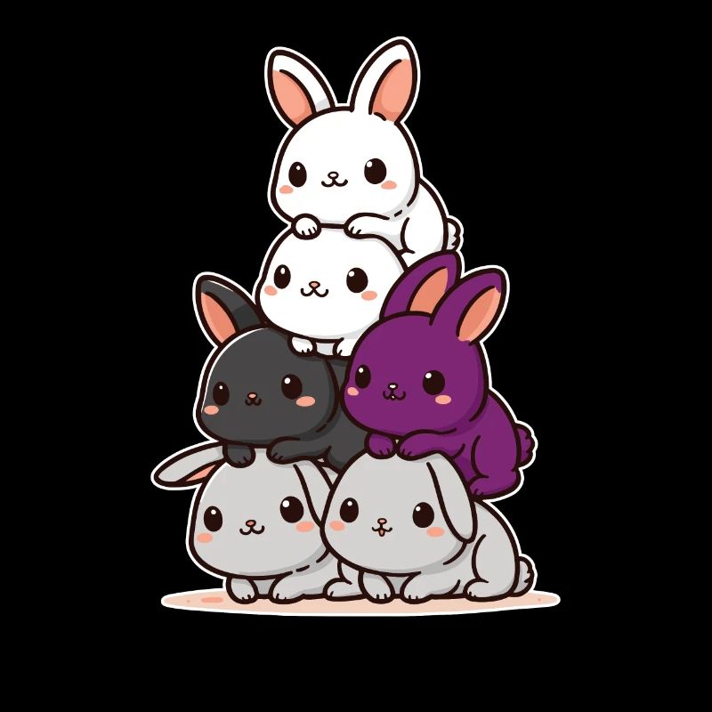 Lapins Demisexuel Drapeau Mois de la fierté Mignon Lapin