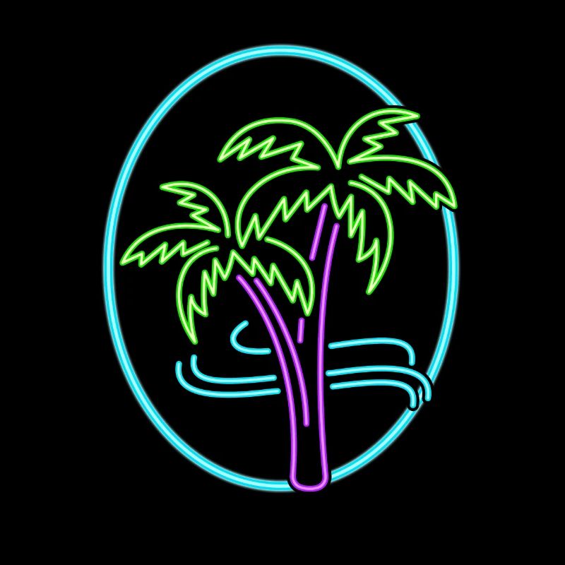 Vacation Shirt, Neon Palm Trees Tee, Gift For