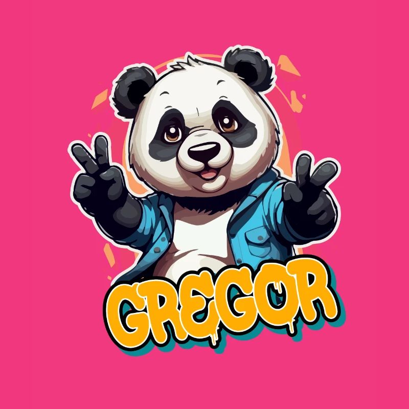 GREGOR - Handsome Boy Name with Cool Panda