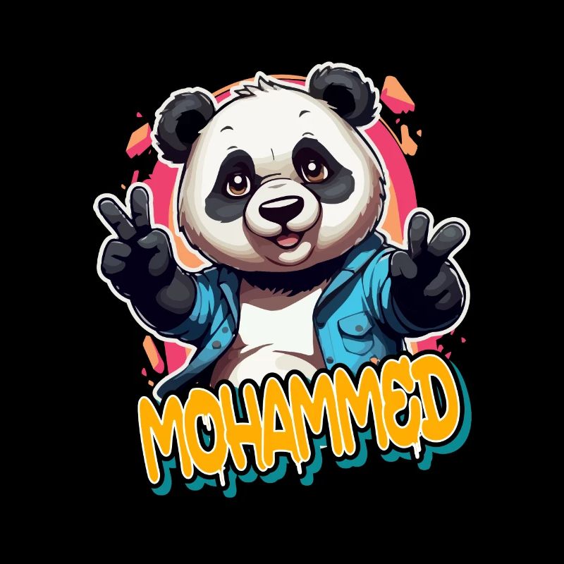 MOHAMMED - Handsome Boy Name with Cool Panda