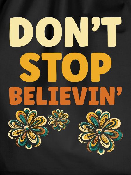 Blütenmuster mit Positiv-Slogan