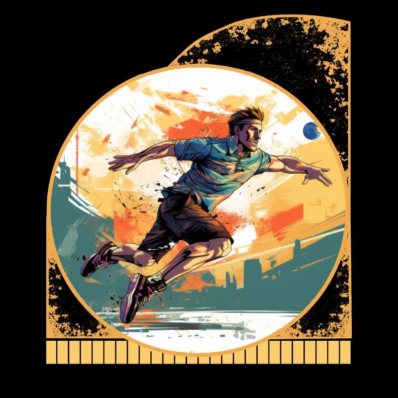 Energetic Jumping Smash Shot Pickleball Action