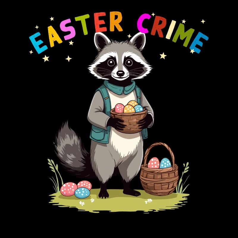 Easter Crime Raccoon Easter Bunny Design