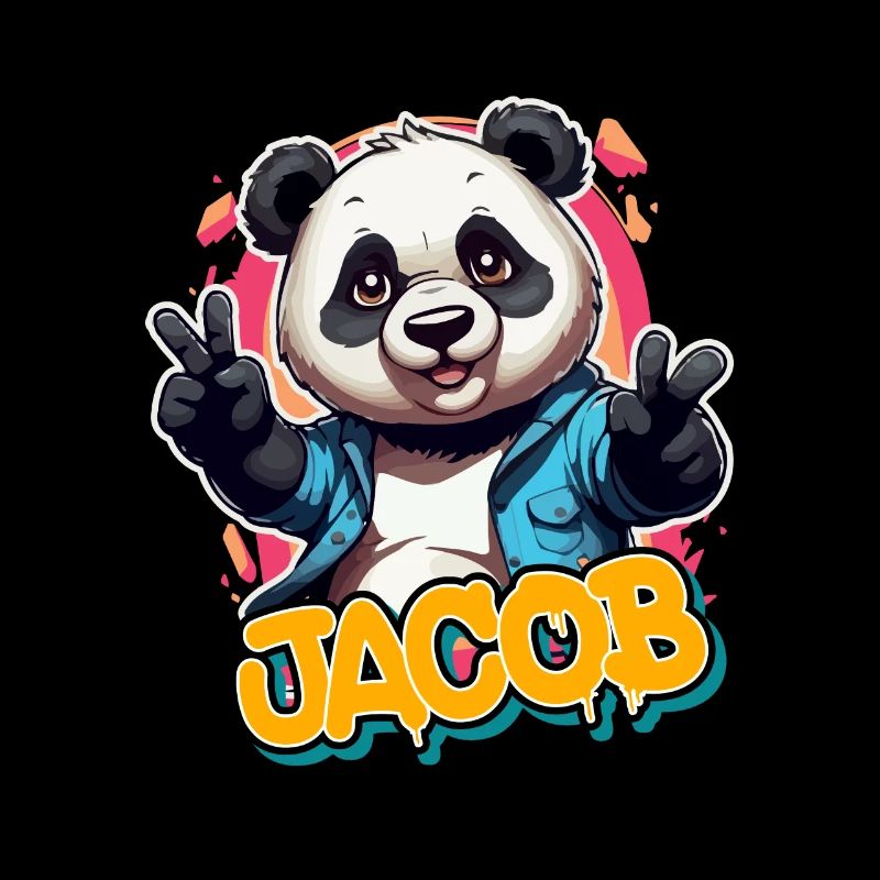 JACOB - Handsome boy name with cool panda