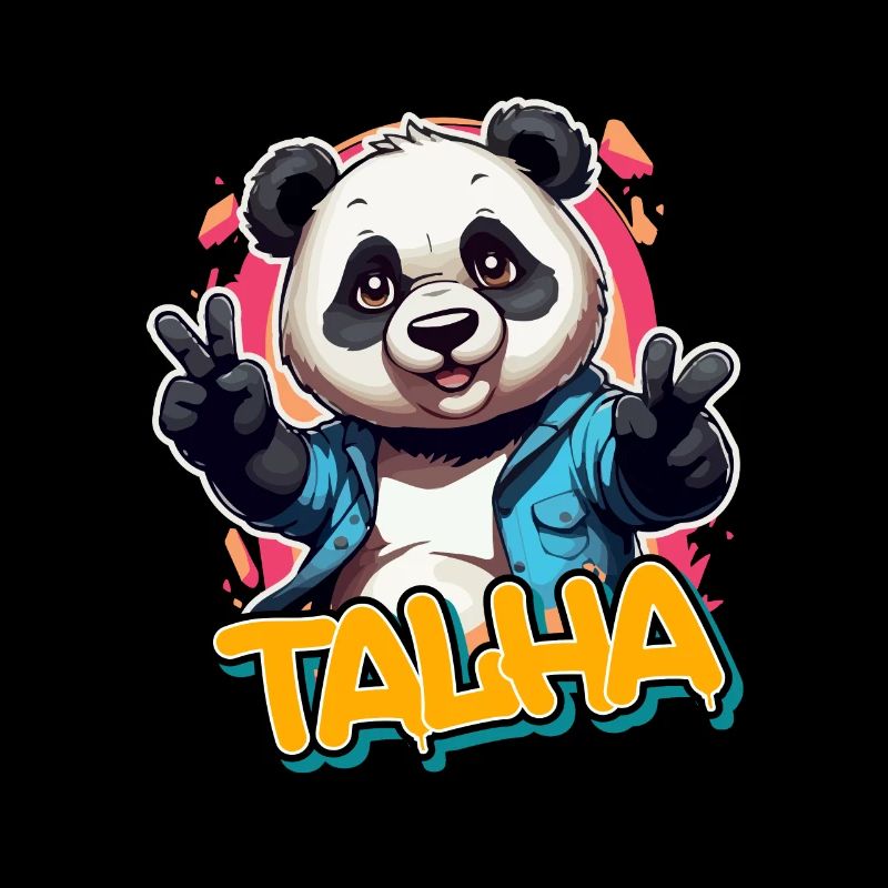TALHA - Handsome boy name with cool panda