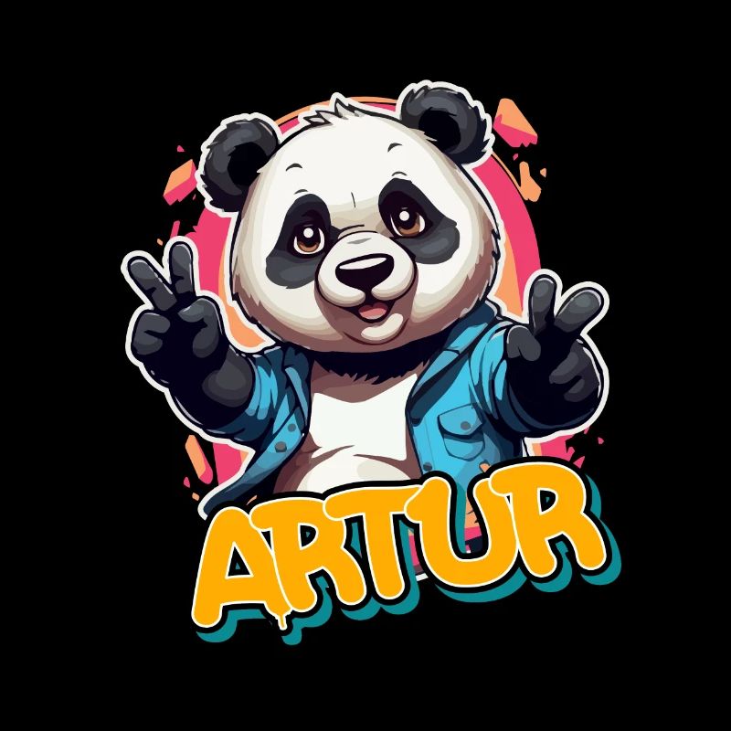 ARTUR - Beau prénom de garçon avec un panda cool