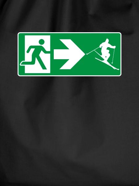 Emergency exit ski skier
