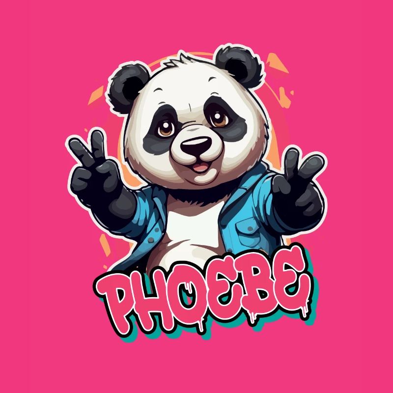 PHOEBE - Schöner Mädchen Name mit coolem Panda