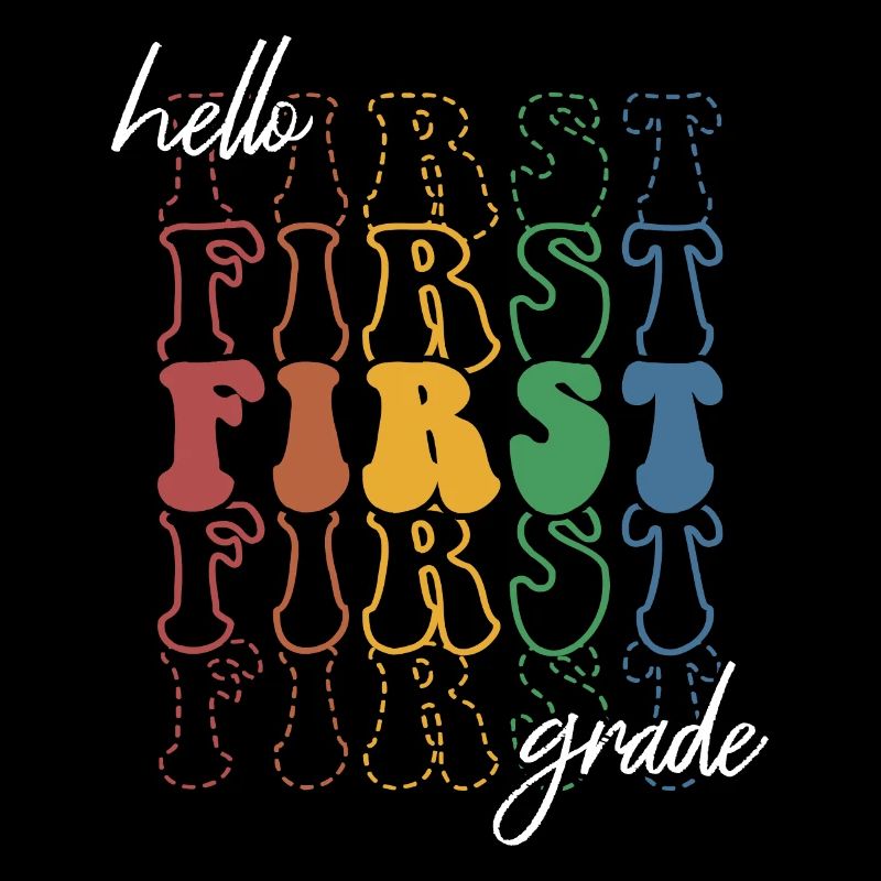 Hello 1st Grade Retro Groovy School Enrollment Gift
