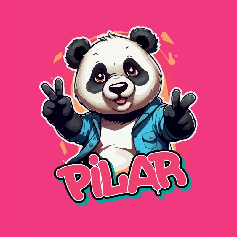 PILAR - Schöner Mädchen Name mit coolem Panda