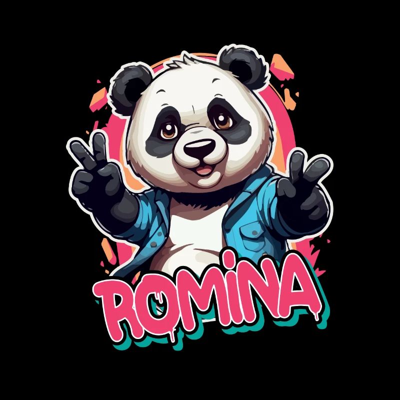 ROMINA - Schöner Mädchen Name mit coolem Panda
