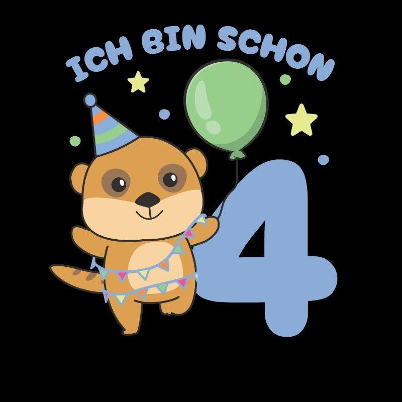 Ich bin schon 4 Erdmännchen Geburtstags Kinder