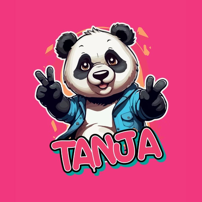 TANJA - Schöner Mädchen Name mit coolem Panda
