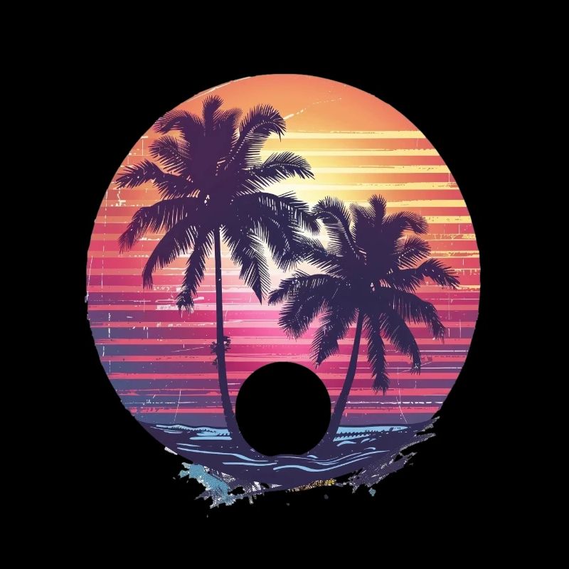 Sunny Palm Trees Sunset