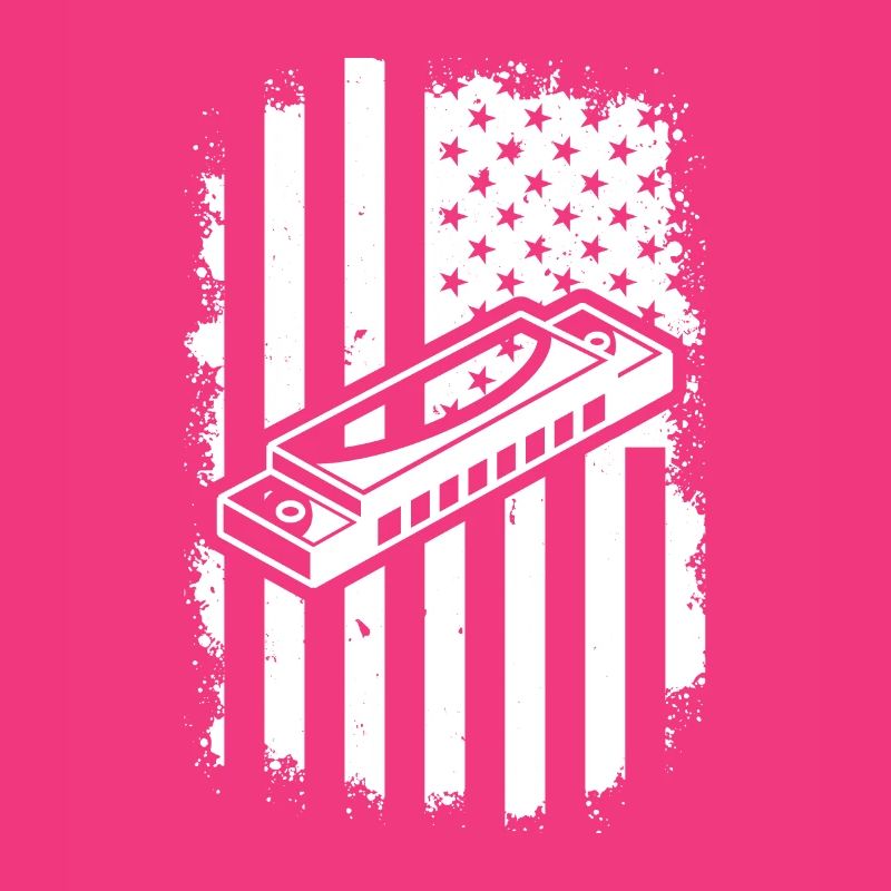 Harmonica US Flag Harmonica Musician Harmonica Ins