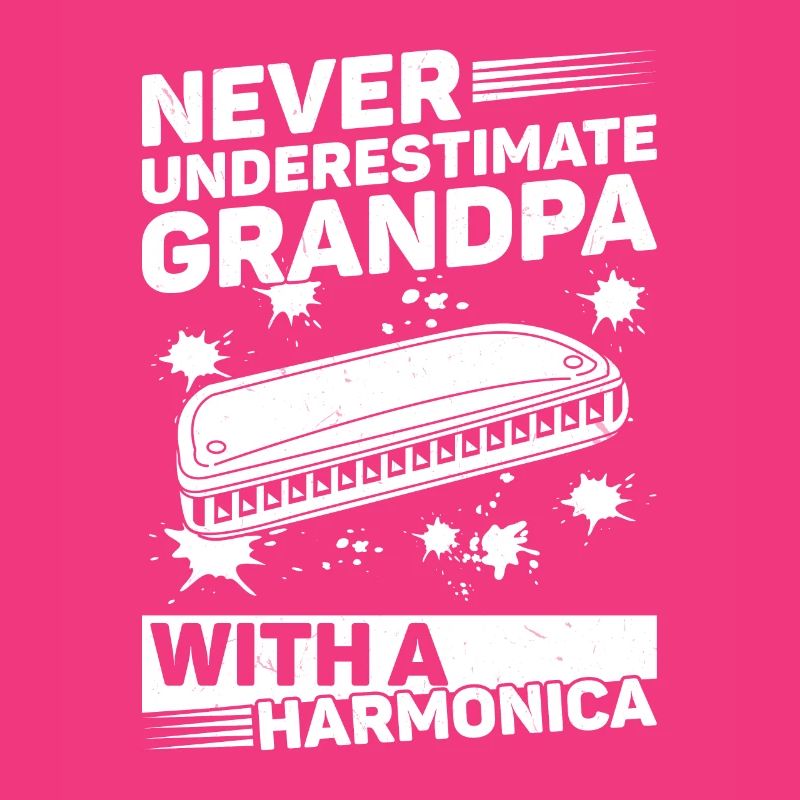 Never Underestimate Grandpa With A Harmonica Playe