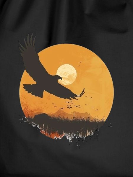 Majestic eagle in sunset
