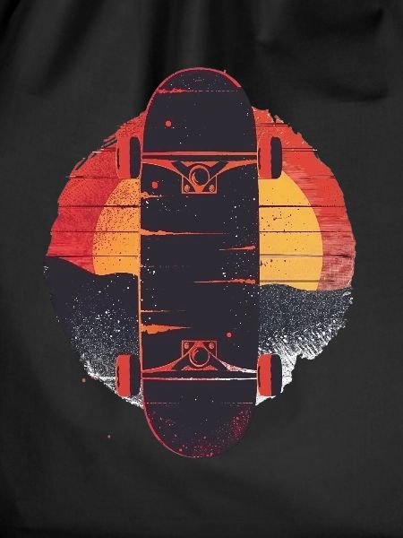 Skateboard Sunset Retro Style