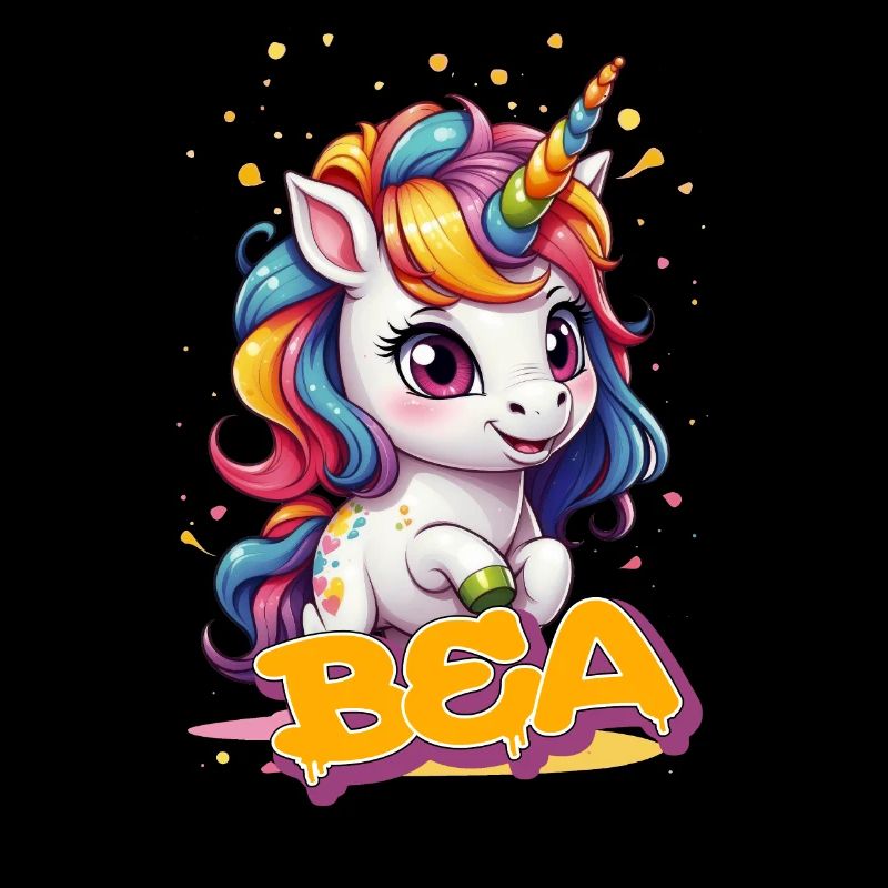 BEA - Schöner Mädchen Name mit süßem Einhorn