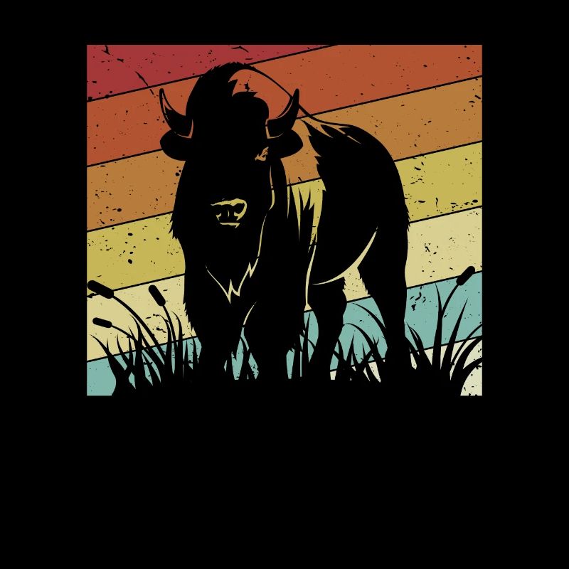 Retro Buffalo Bovinae American Bison Lover Bison
