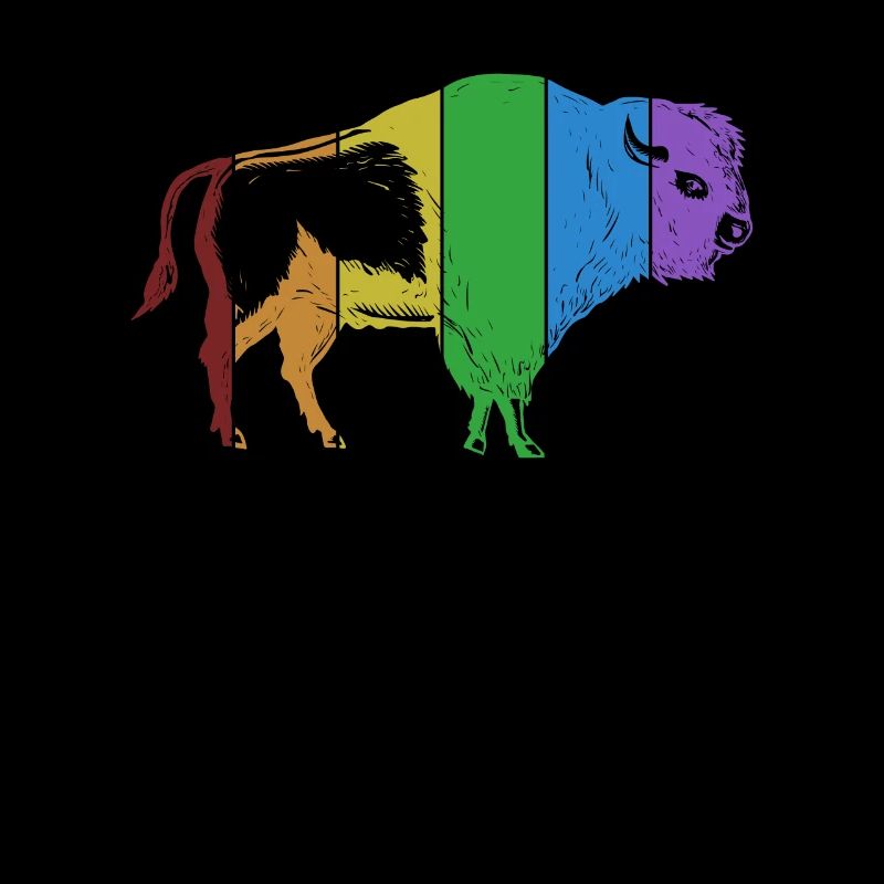 Bison LGBT Rainbow Buffalo Bovinae Bison d’Amérique