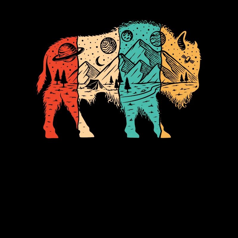 Retro Buffalo Bovinae American Bison Lover Bison