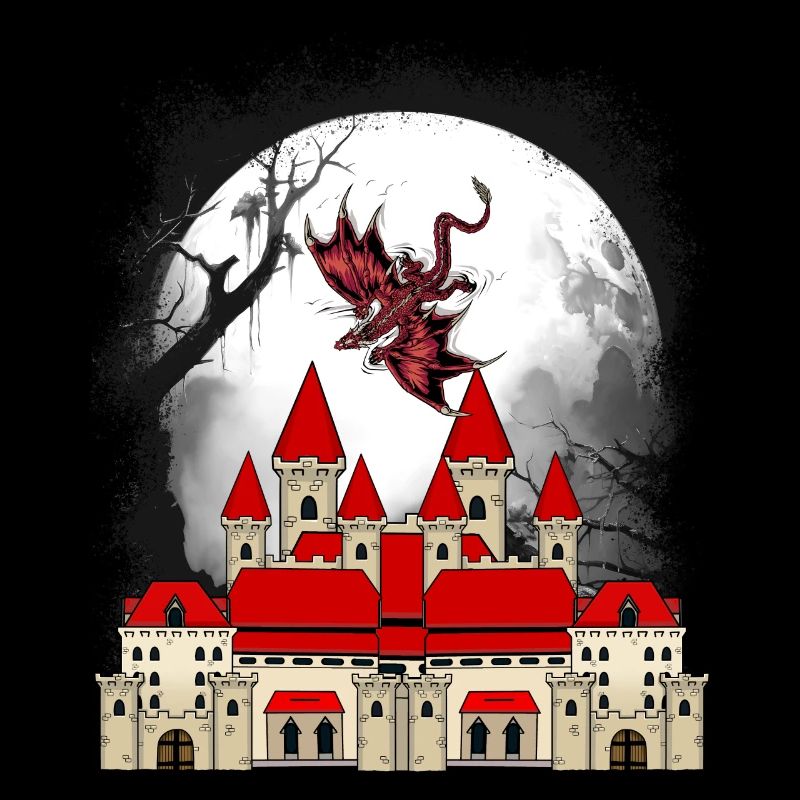 Fantasy Drache Schloss Märchen Mittelalter Drachen