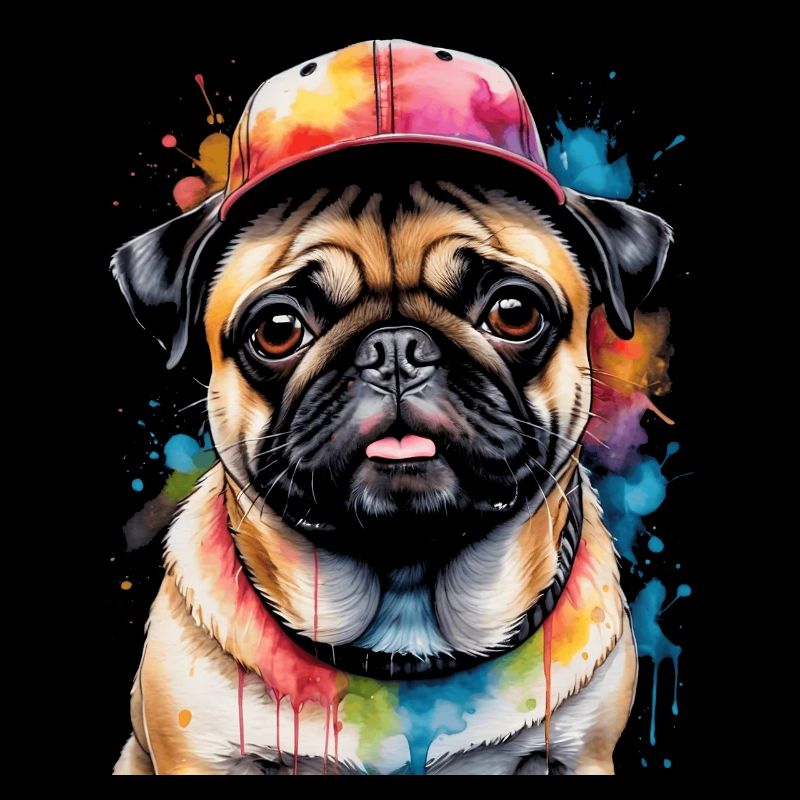 Carlin Snapback Cap Chien Coloré Drôle Design Imprimer