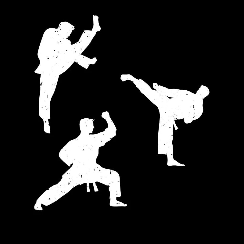 Silhouettes de combattant de karaté