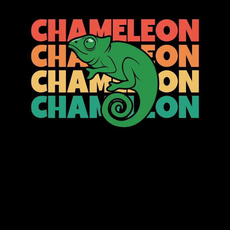 Chameleon Rétro Texte Panthère Voilée