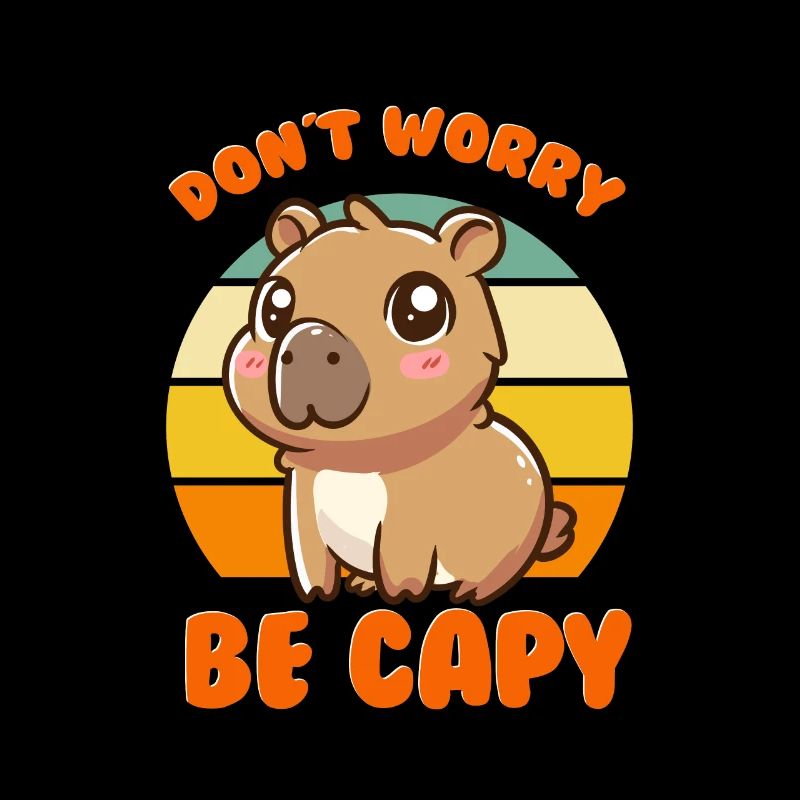 Don’t Worry Be Capy - Jeu de mots mignon sur le capybara