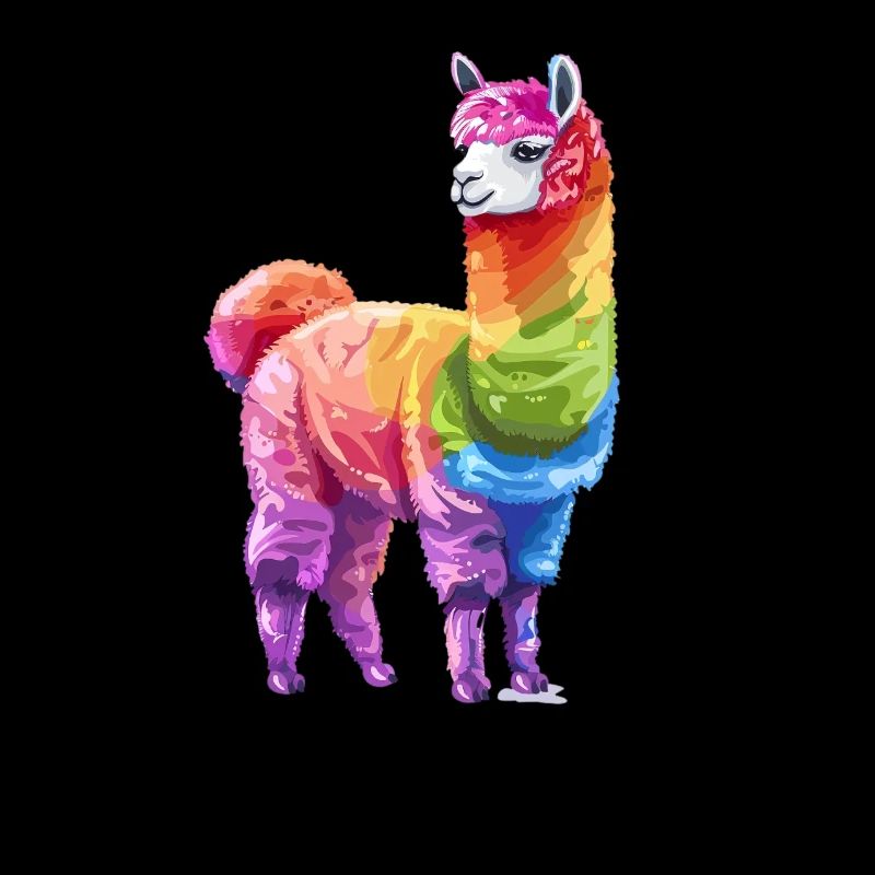 Colorful Llama Alpaca Rainbow Style
