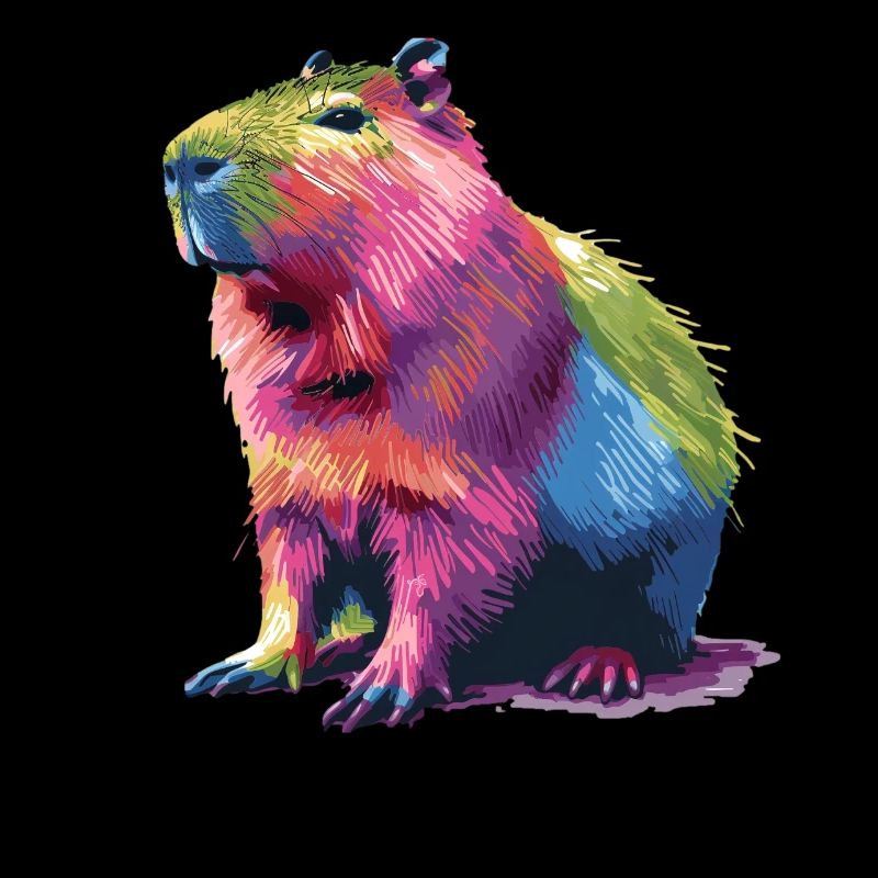 Graphique arc-en-ciel coloré Capybara pour