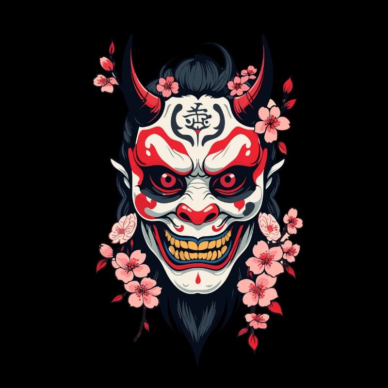 Oni Démon Masque Samouraï Esthétique Yokai