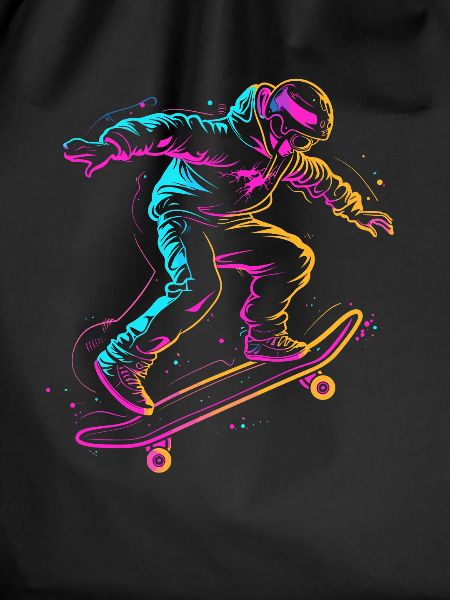 Cartoon Skateboarder Drawing