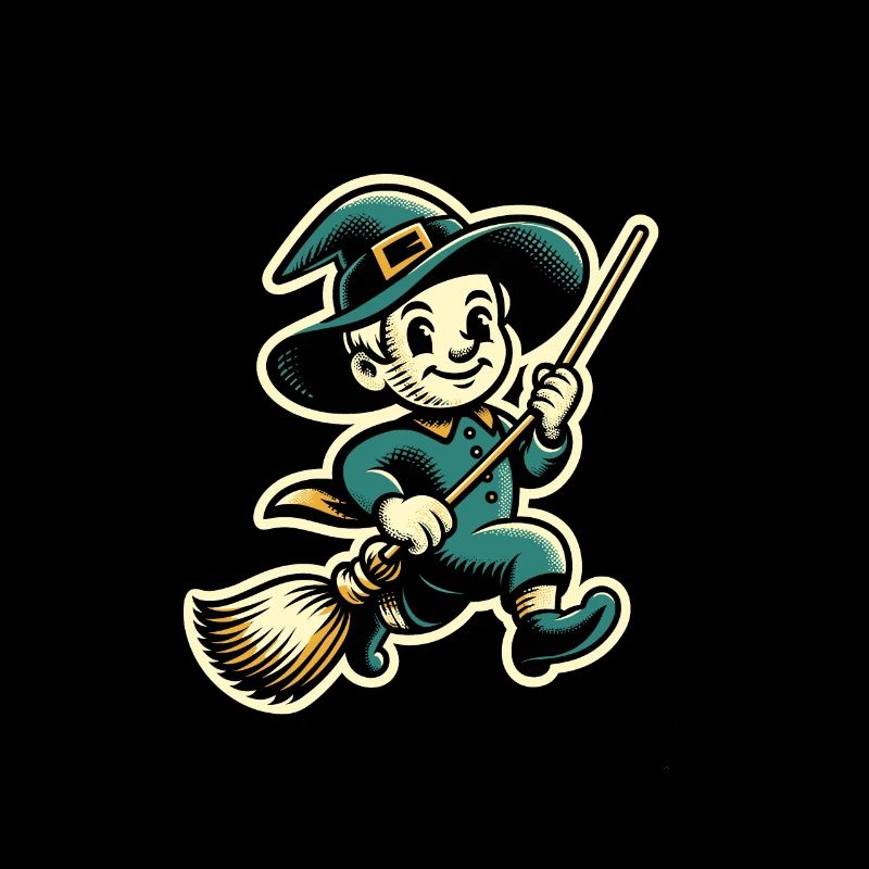 Retro Cartoon Hexen Vintage Hexen Design