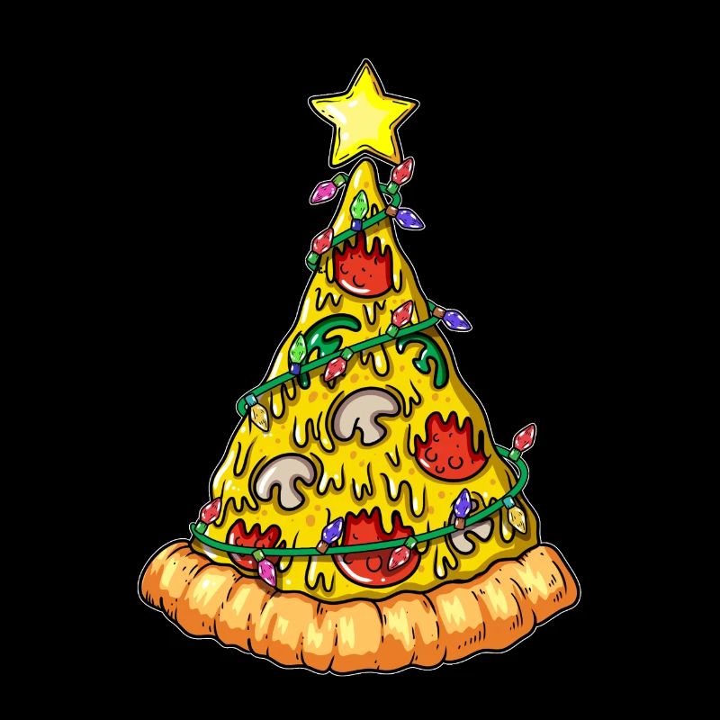 Tranche de pizza comme arbre de Noël Pizza arbre de Noël
