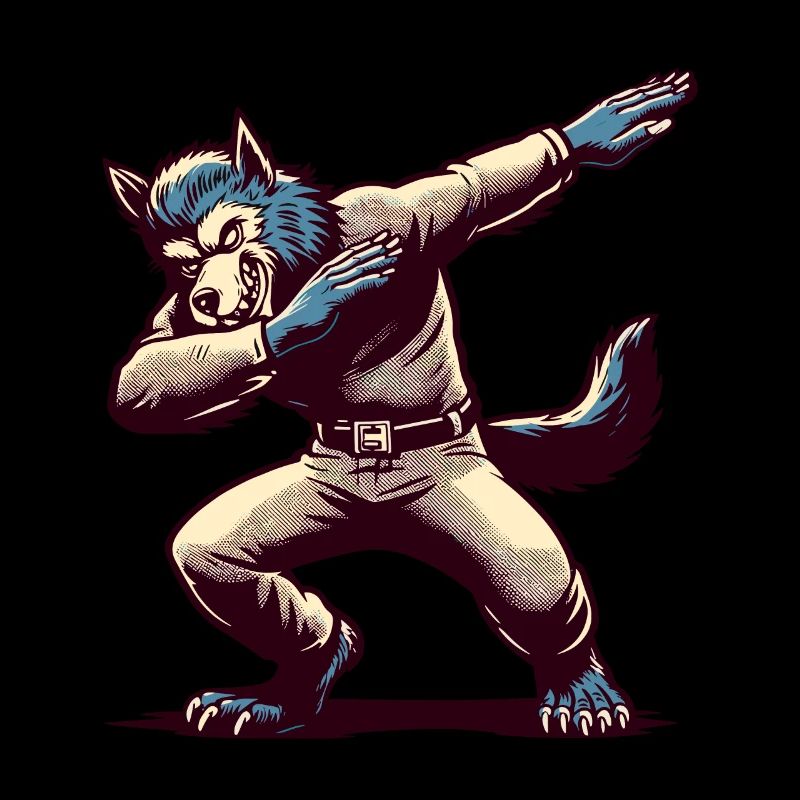 Dabbender Werwolf Lustiges Dabbing Design Vollmond