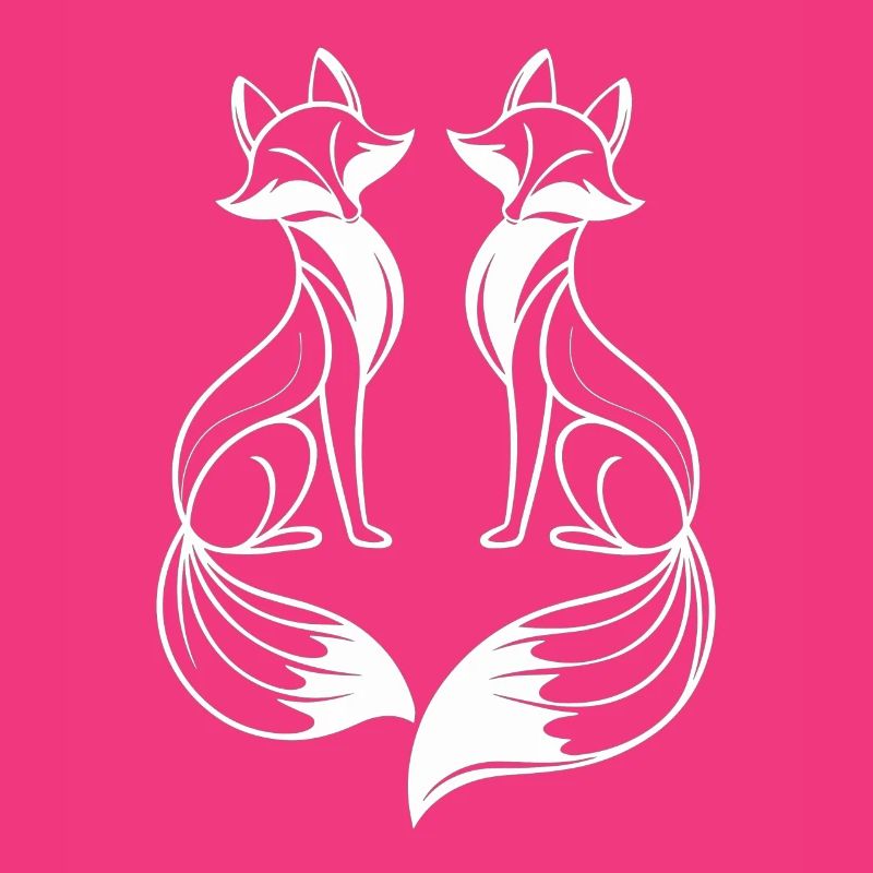 Two Foxes Fox Artistic Design